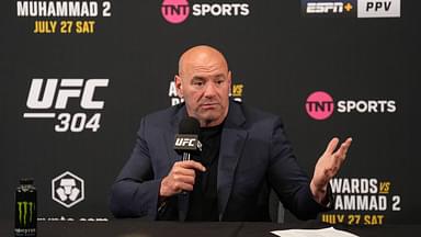 UFC CEO DANA WHITE with post event media during the UFC 304 event at Co-op