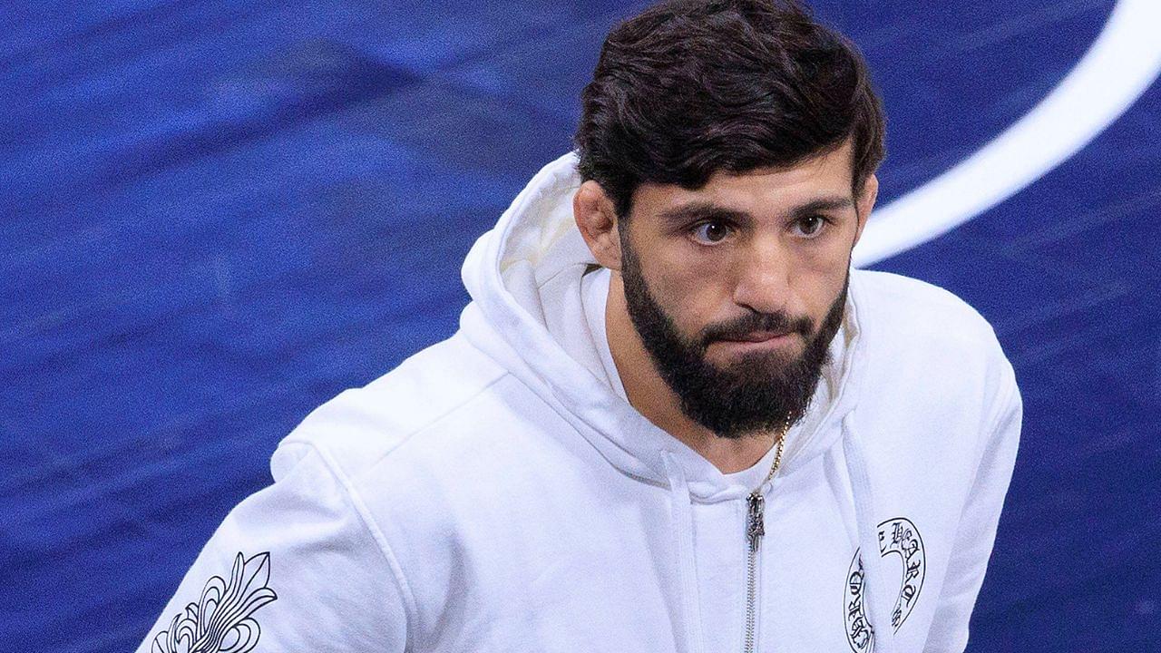 Arman Tsarukyan UFC Lightweight Champion attends the regular season NBA,