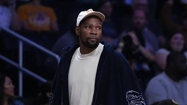 Kevin Durant attends a WNBA game between the Atlanta Dream and LA Sparks at Crypto.com Arena.