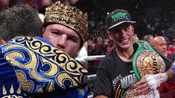 Canelo Alvarez (L), David Benavidez (R)