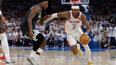 Shai Gilgeous-Alexander and Anthony Edwards, Thunder v Wolves Game 1