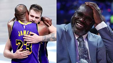 LeBron James and Luka Doncic(L), Shaquille O'Neal(R)