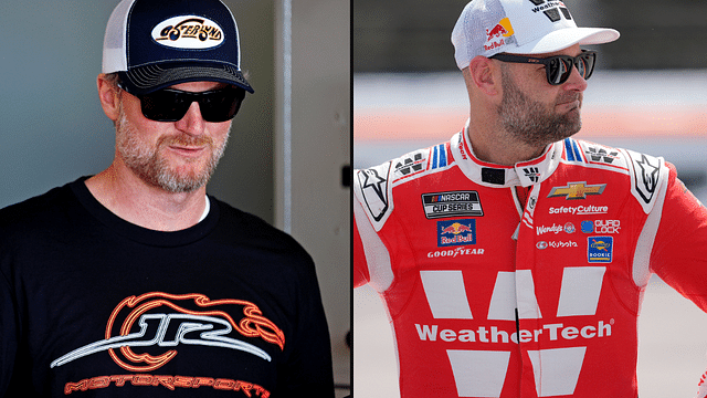 Dale Earnhardt Jr. (L) and Shane van Gisbergen (R). Image Credits: Imagn.