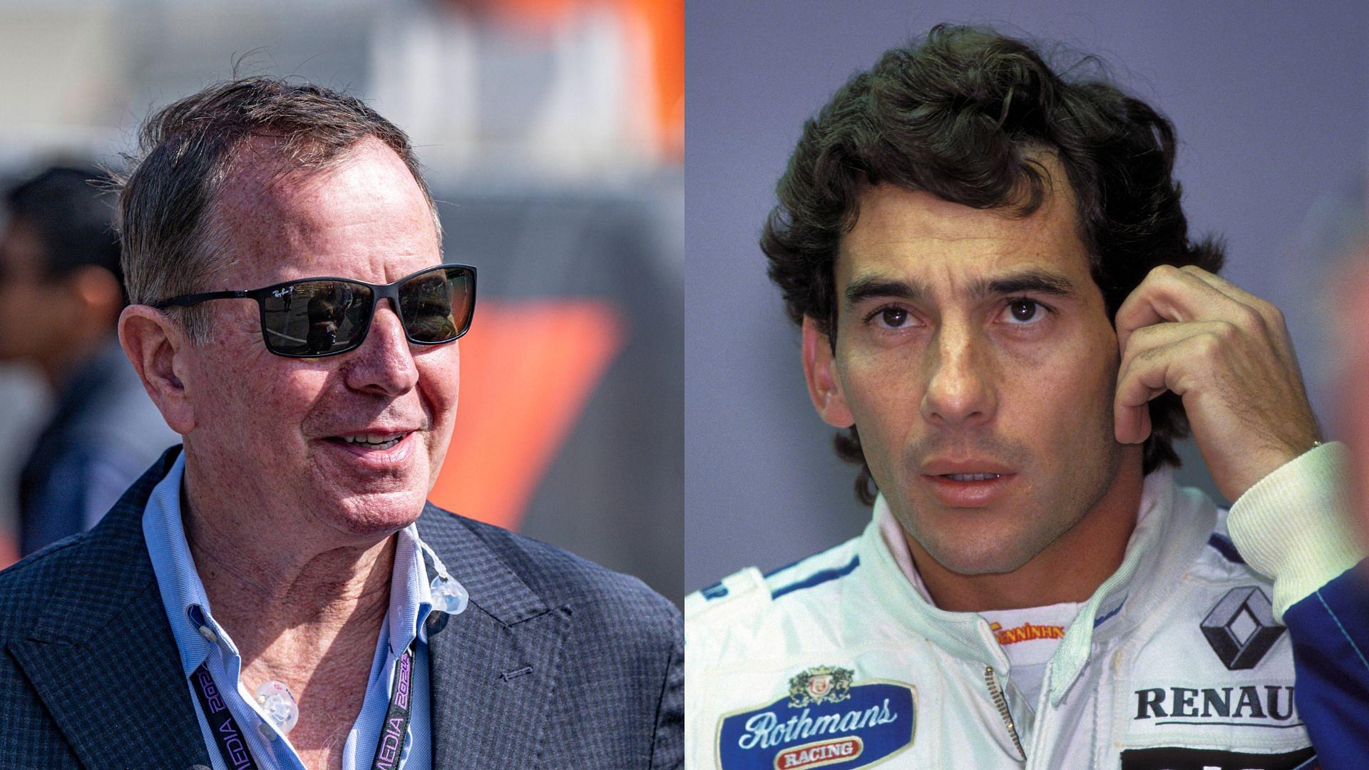 Martin Brundle (L) and Ayrton Senna (R)