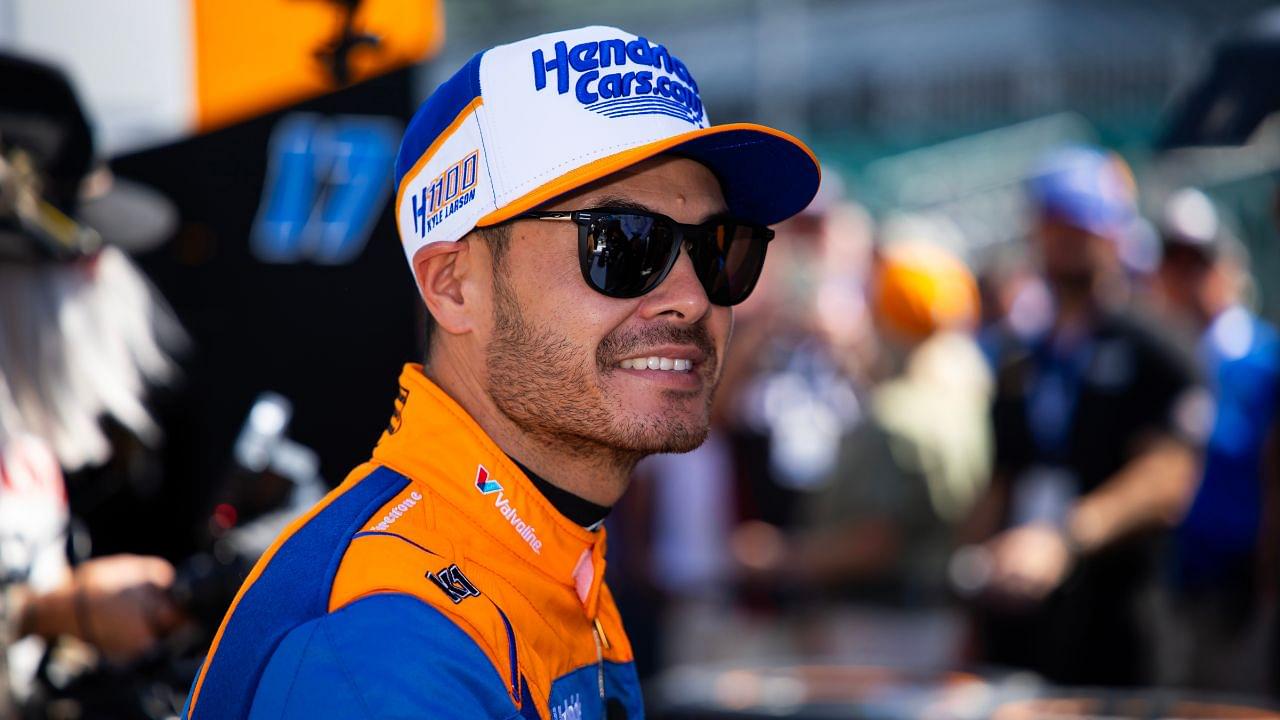 IndyCar Series driver Kyle Larson during Carb Day final practice for the Indianapolis 500 at Indianapolis Motor Speedway.