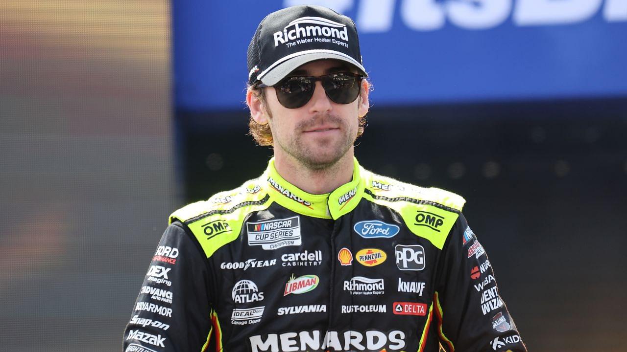 Ryan Blaney (12) during driver introductions for the NASCAR Food City 500 at Bristol Motor Speedway.
