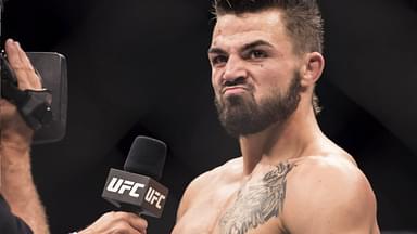 Mike Perry celebrates after defeating Alex Reyes at 1:19 in the first round during UFC Fight Night