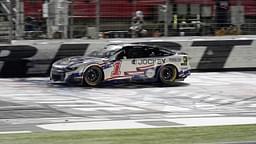 NASCAR Cup Series driver Ross Chastain (1) crosses the finish line and wins the Coca Cola 600 at Charlotte Motor Speedway.