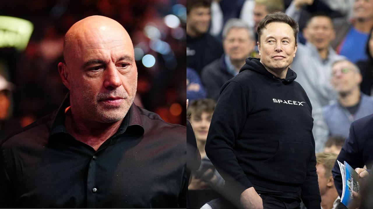 Joe Rogan (L) and Elon Musk (R)