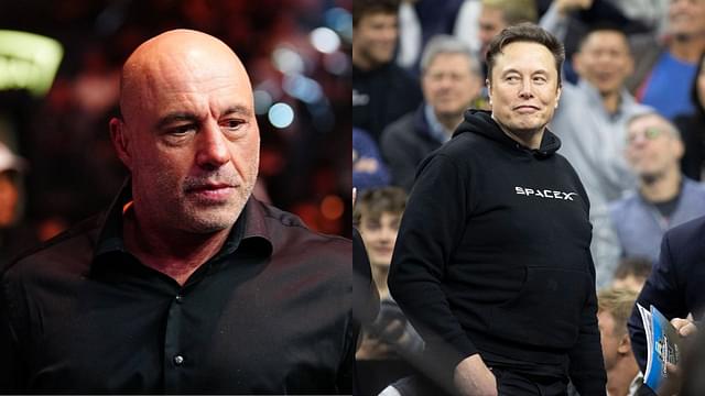 Joe Rogan (L) and Elon Musk (R)