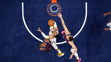 Denver Nuggets guard Russell Westbrook (4) shoots the ball against LA Clippers forward Kawhi Leonard (2) and guard Bogdan Bogdanovic (10) in the second half during game six of first round for the 2025 NBA Playoffs at Intuit Dome.