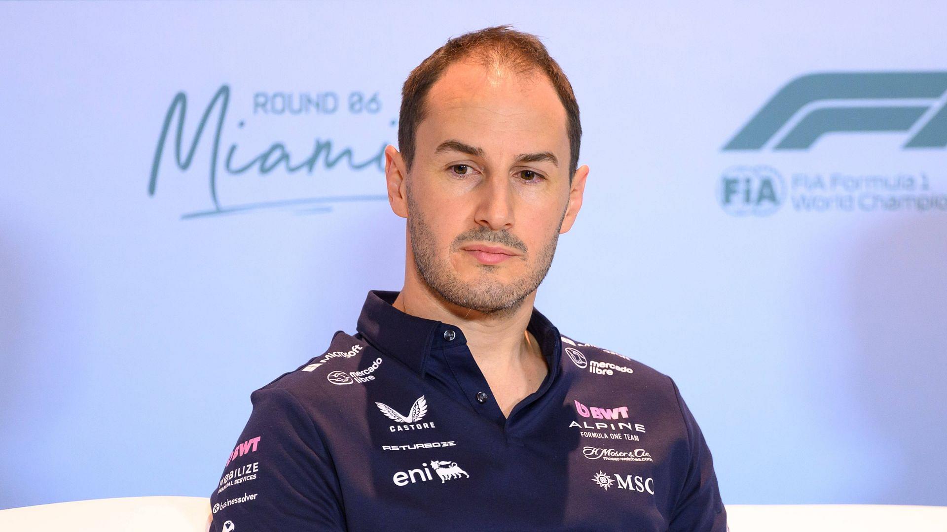 Miami International Autodrome, Miami, Florida, USA; Formula 1 Crypto.com Miami Grand Prix 2025; Free Practice Day; BWT Alpine team principal Oliver Oakes speaks during a press conference