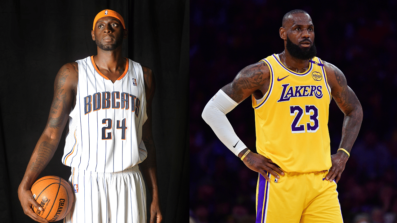 Darius Miles (L) and LeBron James (R)
