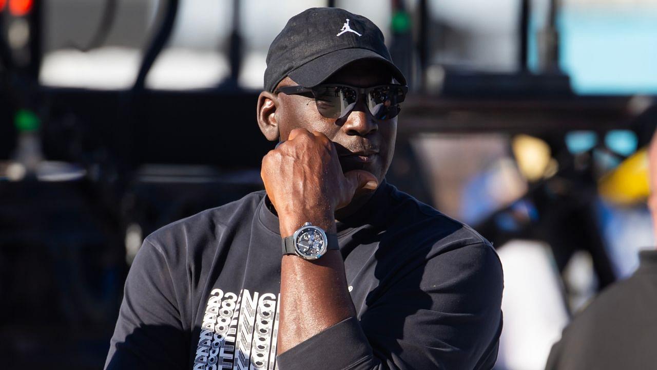 NASCAR Cup Series team owner Michael Jordan during qualifying for the Championship race at Phoenix Raceway