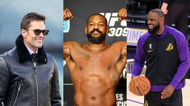 Tom Brady (L), Jon Jones (M) and LeBron James (R)