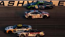 A multi-car crash takes NASCAR Cup Series driver Ross Chastain (1) out of the race during the Ally 400 at Nashville Superspeedway in Lebanon, Tenn.