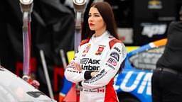 ARCA Series driver Amber Balcaen during practice for the Ride the 'Dente 200 at Daytona International Speedway.