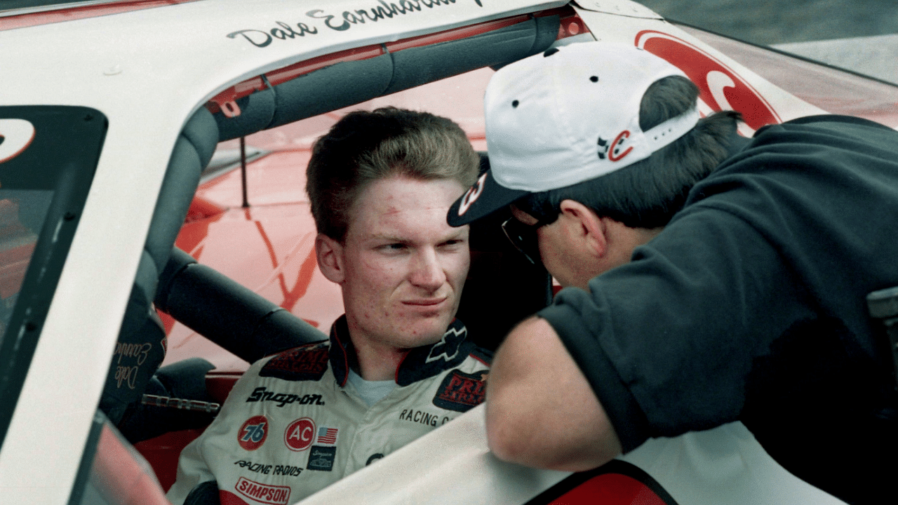 Dale Earnhardt Jr., the 22-year-old race driving son of NASCAR superstar Dale Earnhardt Sr., ahead of the race at Nashville Speedway April 19, 1996. Credit: © Ricky Rogers / The Tennessean via Imagn Content Services, LLC.