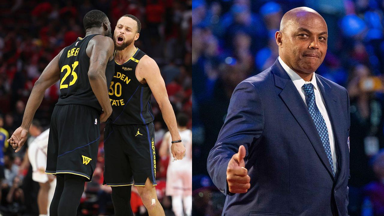 Draymond Green and Stephen Curry(L), Charles Barkley(R)