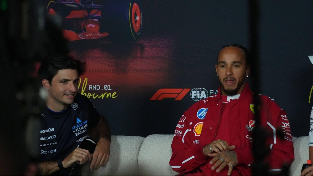 13.03.2025, Albert Park Circuit, Melbourne, FORMULA 1 LOUIS VUITTON AUSTRALIAN GRAND PRIX 2025 ,im Bild Lewis Hamilton (GBR), Scuderia Ferrari HP, Carlos Sainz Jr