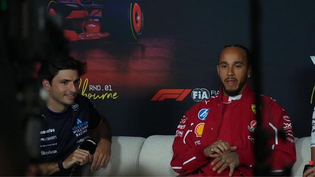 13.03.2025, Albert Park Circuit, Melbourne, FORMULA 1 LOUIS VUITTON AUSTRALIAN GRAND PRIX 2025 ,im Bild Lewis Hamilton (GBR), Scuderia Ferrari HP, Carlos Sainz Jr