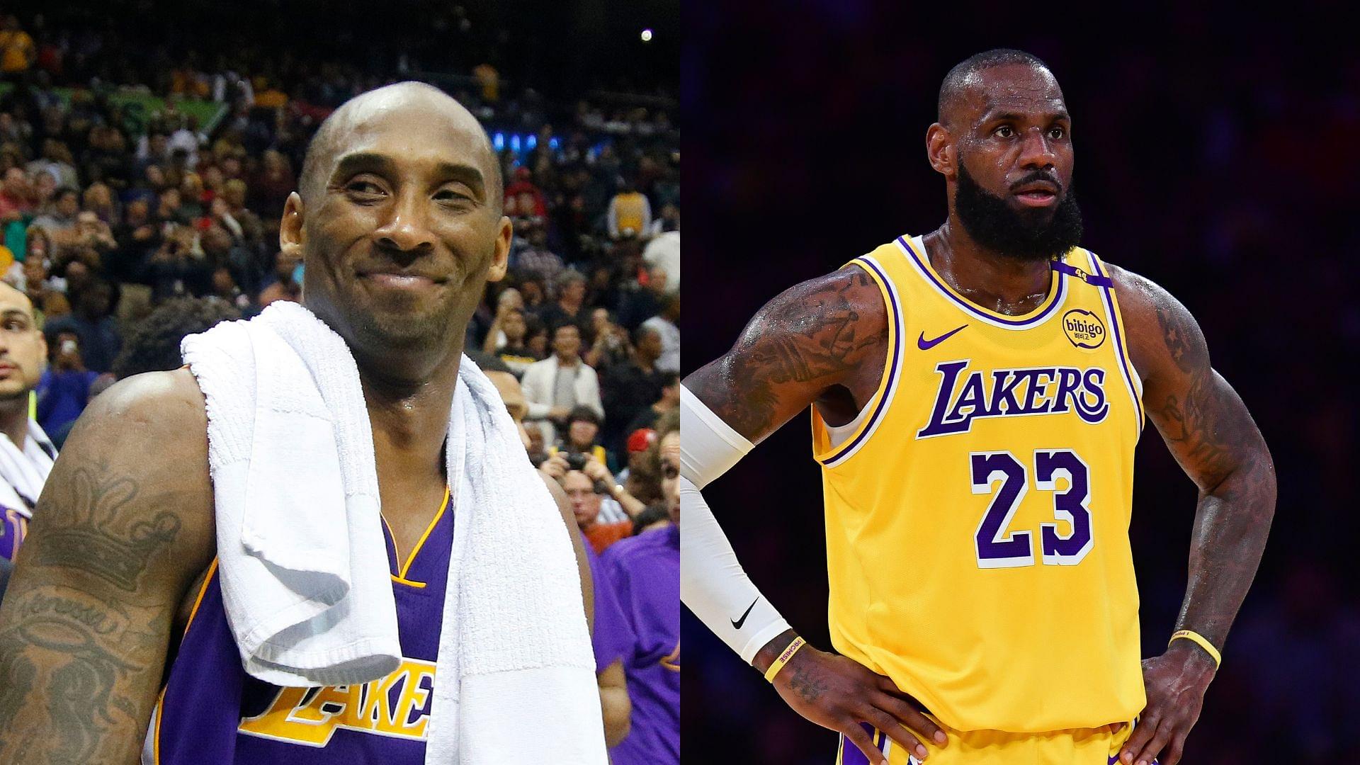 Kobe Bryant (L) and LeBron James (R)