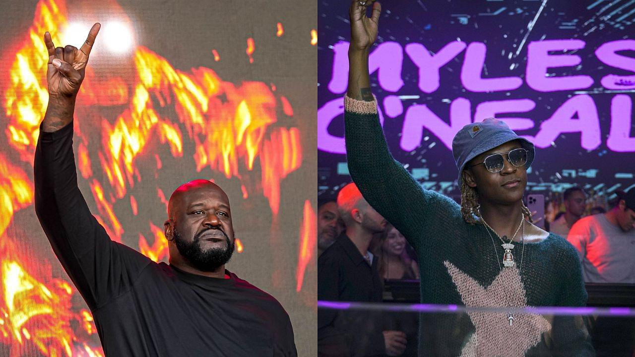 Shaquille O'Neal (L), Myles O'Neal (R)