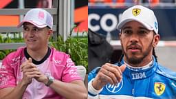 Isack Hadjar (L) and Lewis Hamilton (R)