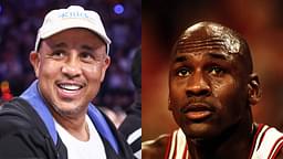 John Starks (L) and Michael Jordan (R)