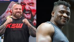 Eddie Hall (L), Francis Ngannou (R)