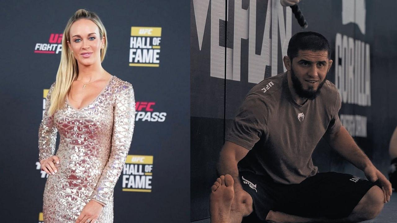 Laura Sanko (L), Islam Makhachev (R)