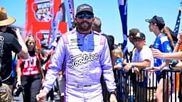 NASCAR Cup Series driver Ross Chastain (1) is introduced before the start of the Wurth 400 race at Texas Motor Speedway.