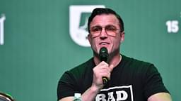Chael Sonnen talks to the press during media day for the upcoming Silva vs Sonnen Spaten Fight Night
