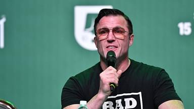 Chael Sonnen talks to the press during media day for the upcoming Silva vs Sonnen Spaten Fight Night