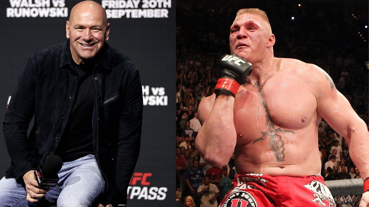 Dana White (L), Brock Lesnar (R)