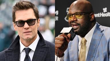 Tom Brady (L) and Shaquille O'Neal (R)