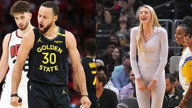 Steph Curry (L), Cameron Brink (R)