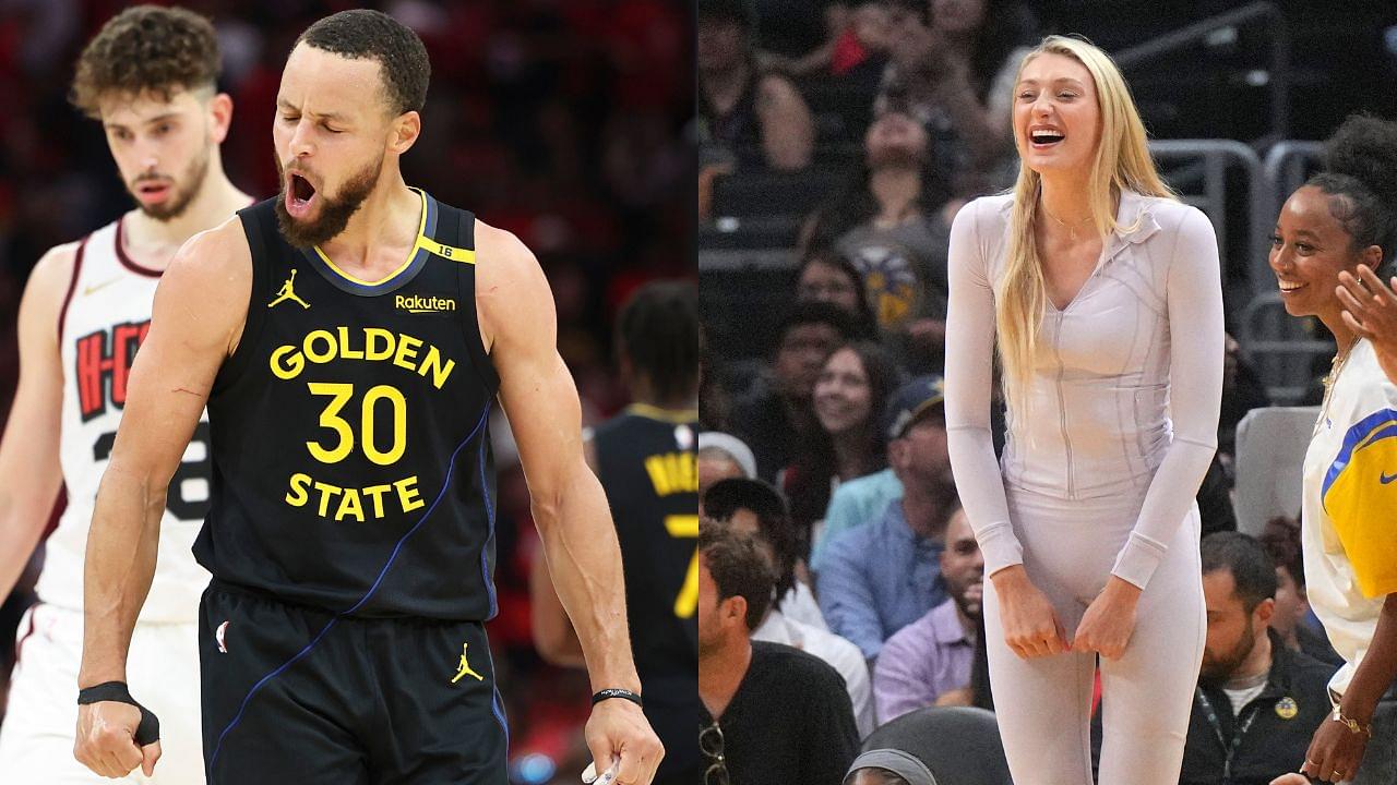 Steph Curry (L), Cameron Brink (R)