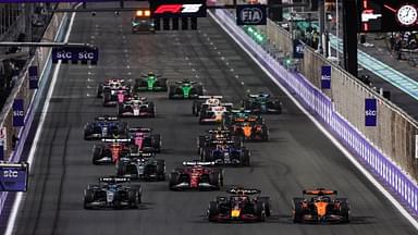 F1 - SAUDI ARABIAN GRAND PRIX 2025 start of the race, depart, 01 VERSTAPPEN Max (nld), Red Bull Racing RB21, action 81 PIASTRI Oscar (aus), McLaren F1 Team MCL39