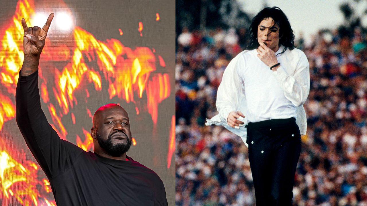 Shaquille O'Neal (L), Michael Jackson (R)