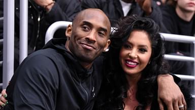 Los Angeles Lakers guard Kobe Bryant (left) and wife Vanessa Bryant attend an NHL game between the Washington Capitals and the Los Angeles Kings at Staples Center