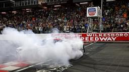 North Wilkesboro, North Carolina, USA; NASCAR Cup Series driver Christopher Bell (20) celebrates winning the NASCAR All-Star Race at North Wilkesboro Speedway.