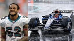 Channing Crowder (L) and Williams' FW47 at Miami GP (R)
