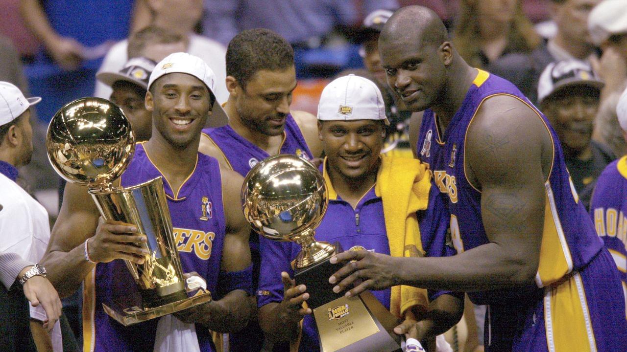 Kobe Bryant and Shaquille O'Neal, Lakers 2002 Champs