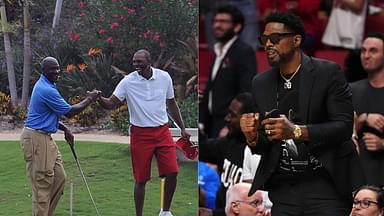 Penny Hardaway and Michael Jordan (L), Udonis Haslem (R)