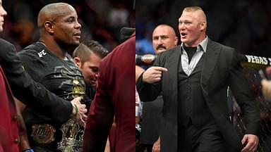 Daniel Cormier (L), Brock Lesnar (R)
