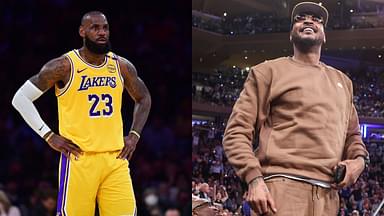 LeBron James (L), Carmelo Anthony (R)
