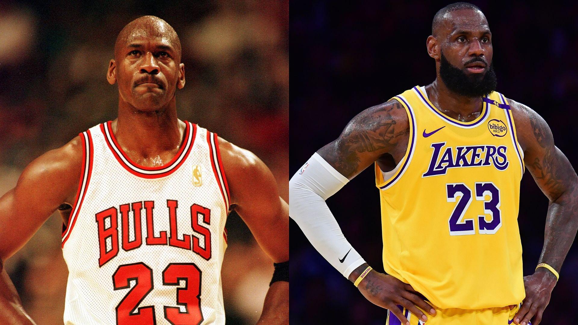 Michael Jordan (L) and LeBron James (R)