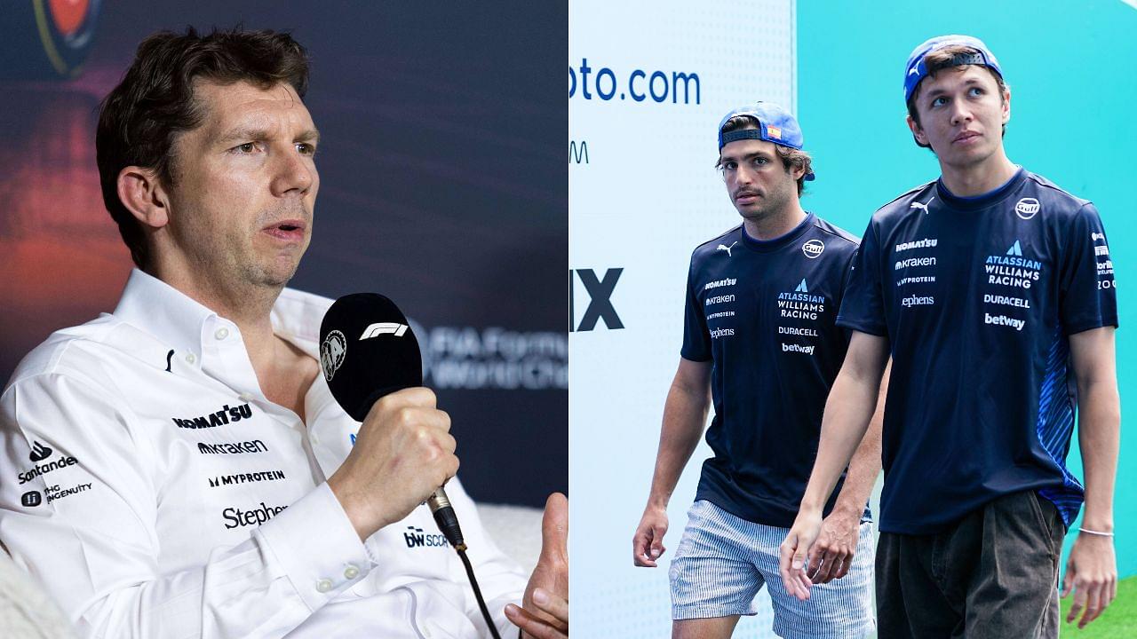 James Vowles(L), Carlos Sainz and Alex Albon(R)