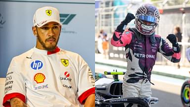 Lewis Hamilton, Ferrari (L) and Kimi Antonelli, Mercedes (R)